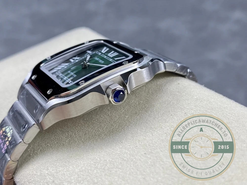 Replica Cartier Santos Green Stainless Steel WSSA0030 - 1:1 Swiss Replica Watch