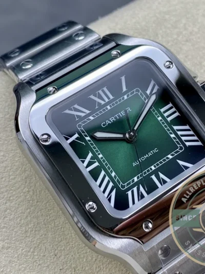 Replica Cartier Santos Green Stainless Steel WSSA0030 - Premium Super Clone Watch