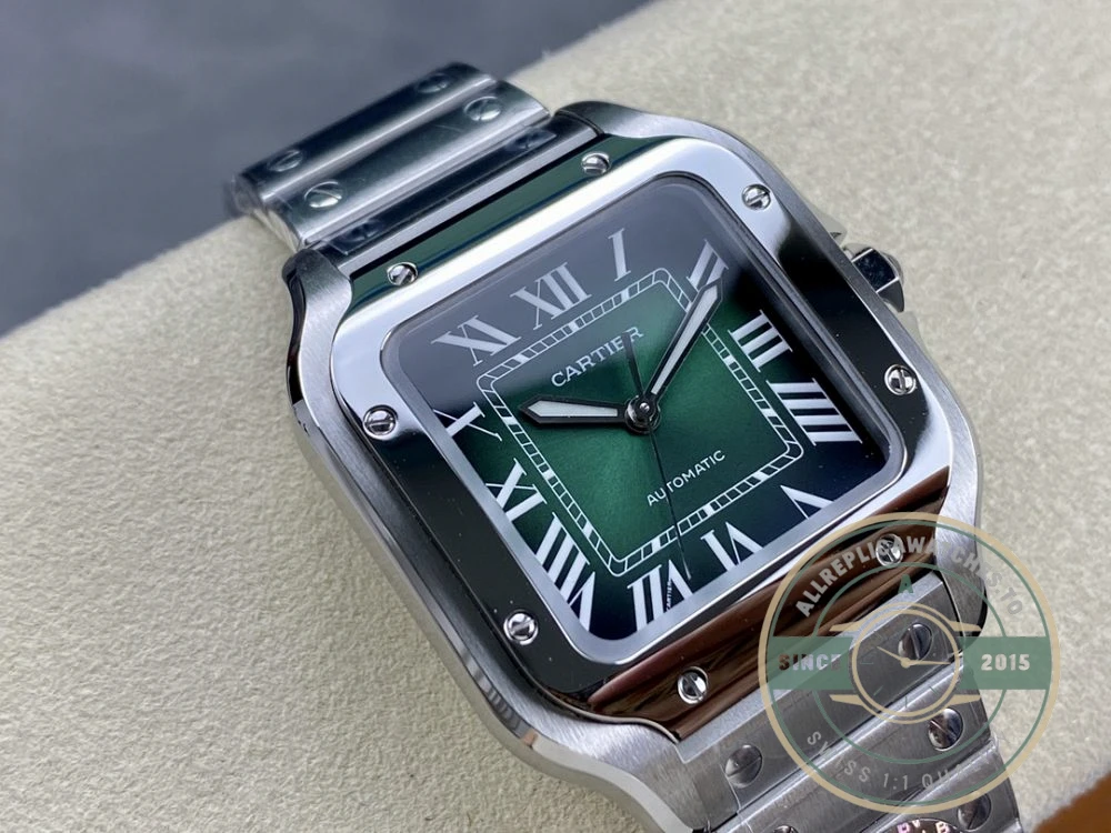 Replica Cartier Santos Green Stainless Steel WSSA0030 - Premium Super Clone Watch