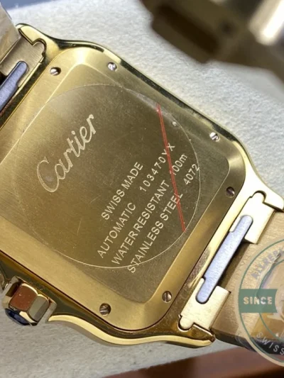 Replica Cartier Santos Men Automatic Gold Watch Series Arabic - Factory Super Clone Watch