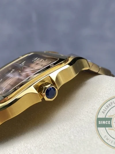 Replica Cartier Santos Men Automatic Gold Watch Series Arabic - High-Grade Replica Watch