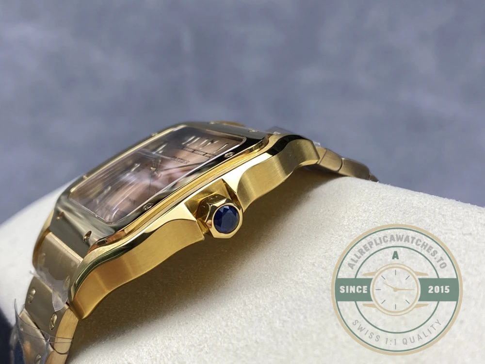 Replica Cartier Santos Men Automatic Gold Watch Series Arabic - High-Grade Replica Watch