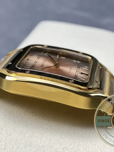 Replica Cartier Santos Men Automatic Gold Watch Series Arabic - 1:1 Swiss Replica Watch