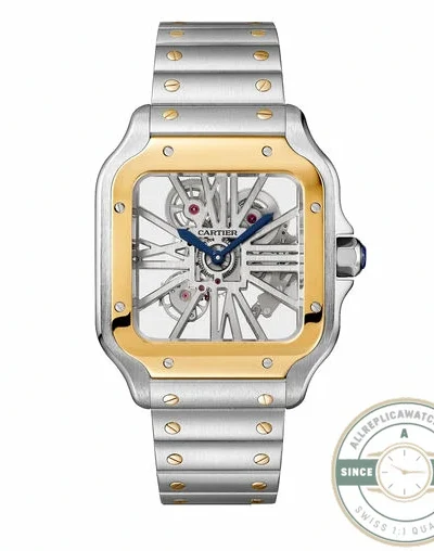 Replica Cartier Santos Men Silver Steel Gold WHSA0015 - Budget Luxury Replica Watch