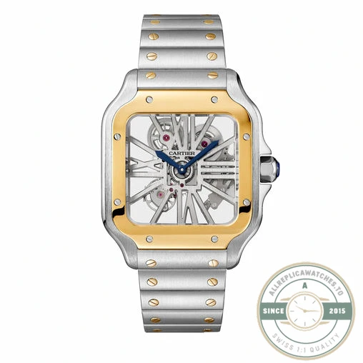 Replica Cartier Santos Men Silver Steel Gold WHSA0015 - Budget Luxury Replica Watch