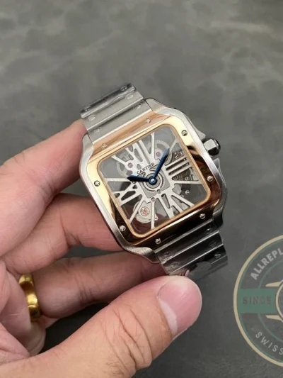 Replica Cartier Santos Men Silver Steel Gold WHSA0015 - Luxury Replica Watch