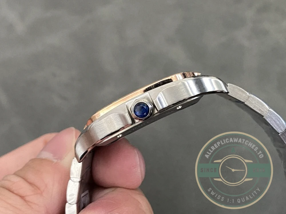 Replica Cartier Santos Men Silver Steel Gold WHSA0015 - 1:1 Swiss Replica Watch