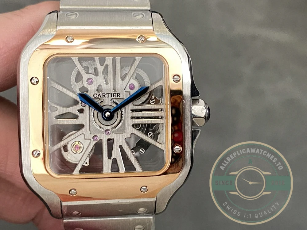 Replica Cartier Santos Men Silver Steel Gold WHSA0015 - Swiss Movement Replica Watch