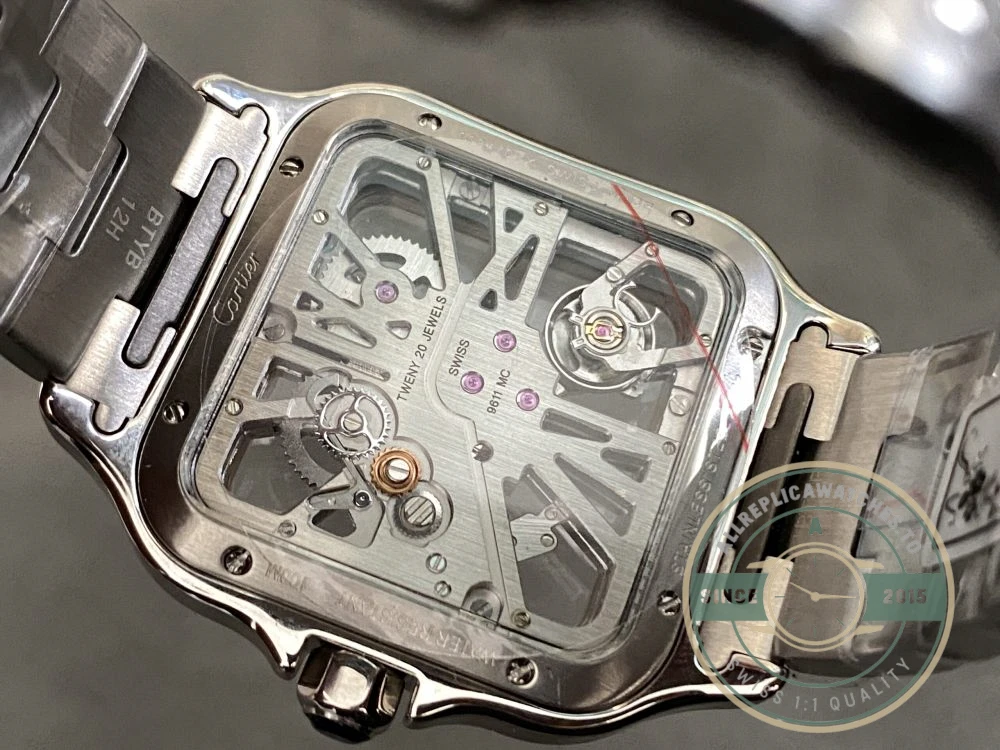 Replica Cartier Santos Men Silver Steel Gold WHSA0015 - Premium Super Clone Watch