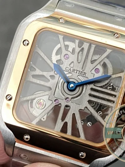 Replica Cartier Santos Men Silver Steel Gold WHSA0015 - Swiss Movement Replica Watch