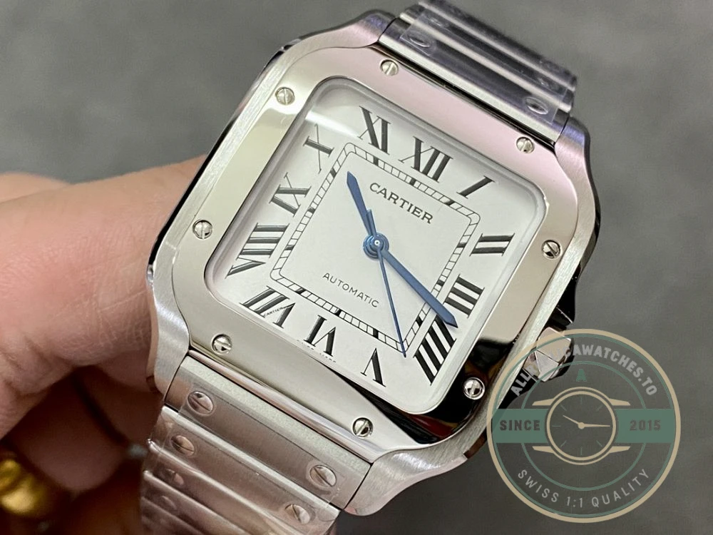 Replica Cartier Santos Silver Stainless Steel WSSA0010 - Budget Luxury Replica Watch