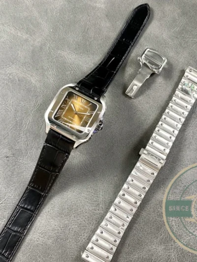 Replica Cartier Santos Yellow Dial 47.5mm WSSA0065 - Premium Super Clone Watch