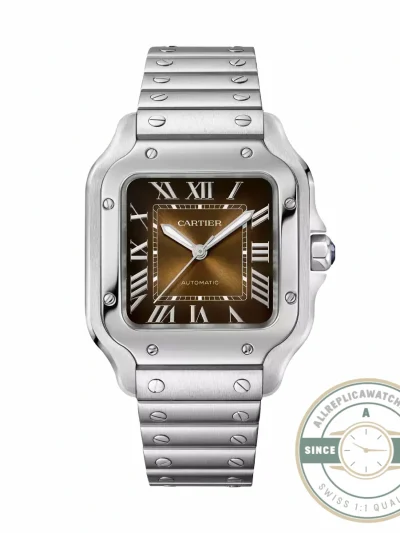 Replica Cartier Santos Yellow Dial Steel Strap 47.5mm WSSA0065 - Premium Super Clone Watch
