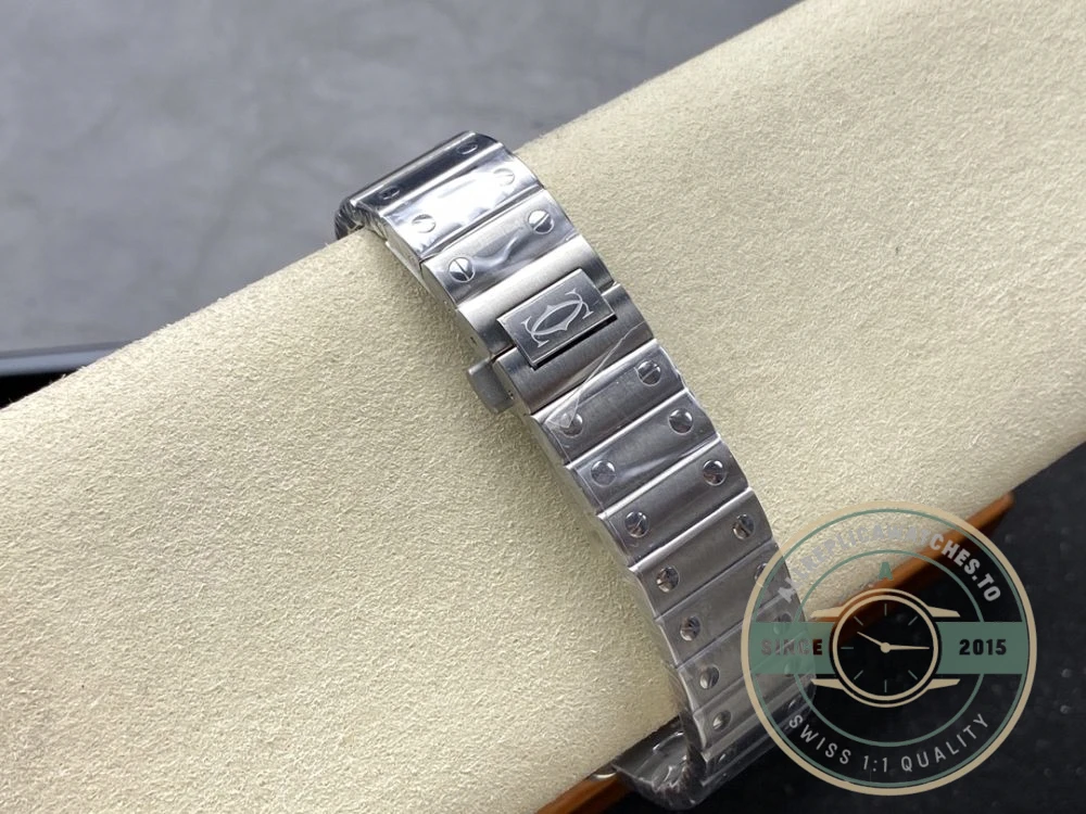 Replica Cartier Santos Yellow Dial Steel Strap 47.5mm WSSA0065 - Best Quality Replica Watch