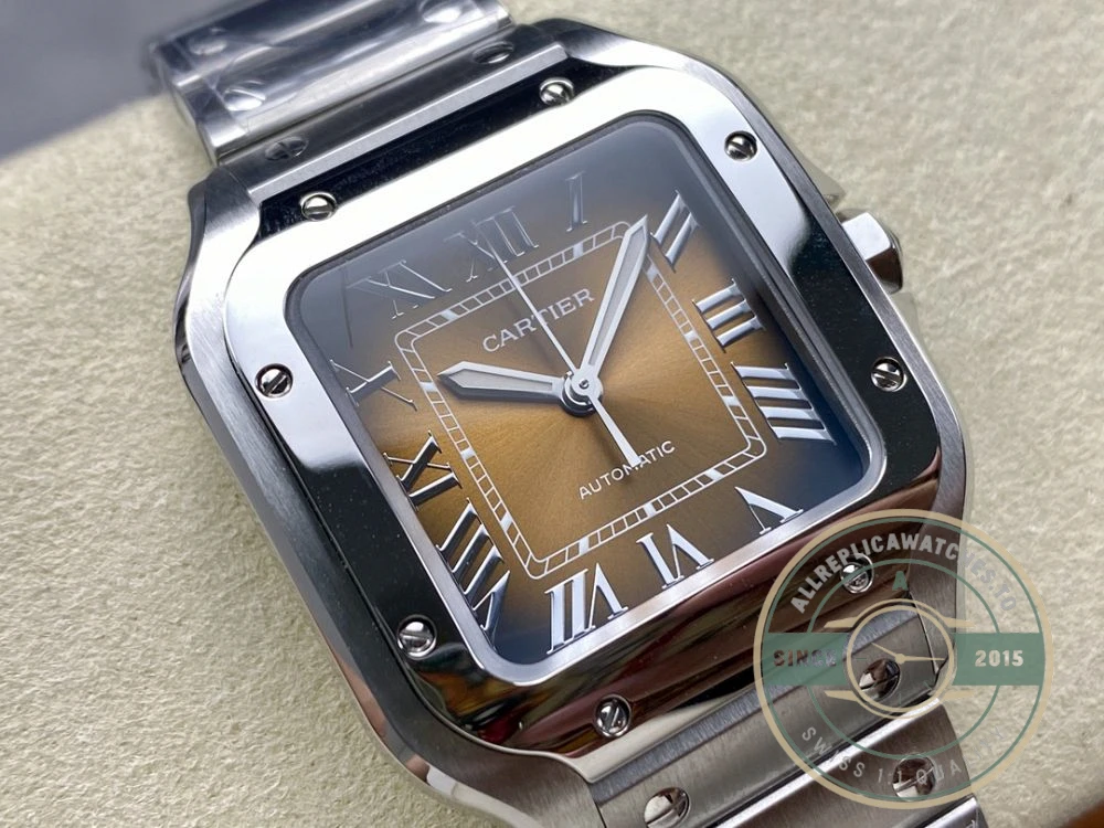 Replica Cartier Santos Yellow Dial Steel Strap 47.5mm WSSA0065 - Affordable Luxury Replica Timepiece