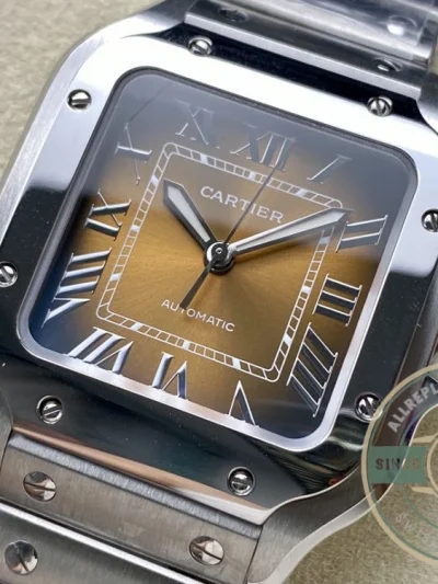 Replica Cartier Santos Yellow Dial Steel Strap 47.5mm WSSA0065 - Premium Super Clone Watch