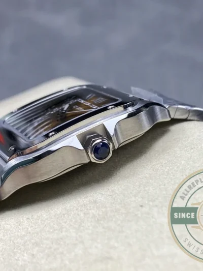 Replica Cartier Santos Yellow Dial Steel Strap 47.5mm WSSA0065 - High-Grade Replica Watch