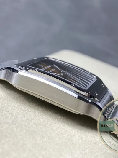 Replica Cartier Santos Yellow Dial Steel Strap 47.5mm WSSA0065 - Swiss-Made Clone Watch