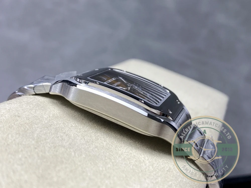 Replica Cartier Santos Yellow Dial Steel Strap 47.5mm WSSA0065 - Swiss-Made Clone Watch