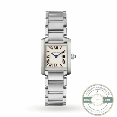 Replica Cartier Tank Française Quartz Silver Stainless Steel 22mm WSTA0051 - Swiss Movement Replica Watch