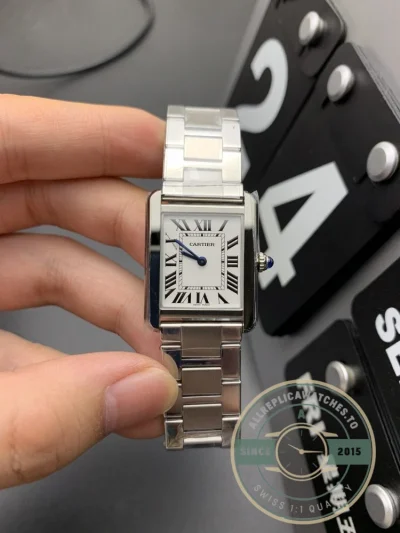 Replica Cartier Tank Française Quartz Silver Stainless Steel 22mm WSTA0051 - Swiss Movement Replica Watch