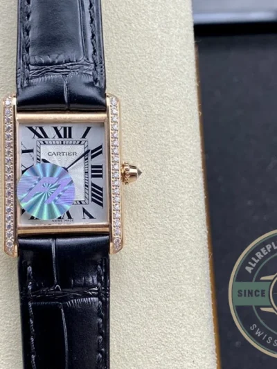 Replica Cartier Tank Louis Women Automatic Gold Leather 22 mm WGTA0011 - Factory Super Clone Watch