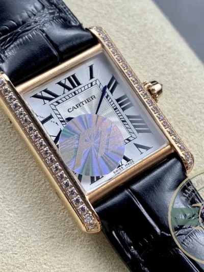 Replica Cartier Tank Louis Women Automatic Gold Leather 22 mm WGTA0011 - Best Quality Replica Watch