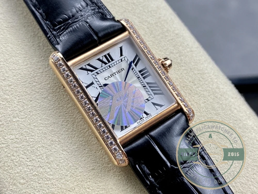Replica Cartier Tank Louis Women Automatic Gold Leather 22 mm WGTA0011 - Best Quality Replica Watch