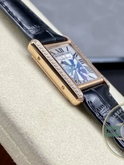 Replica Cartier Tank Louis Women Automatic Gold Leather 22 mm WGTA0011 - 1:1 Swiss Replica Watch