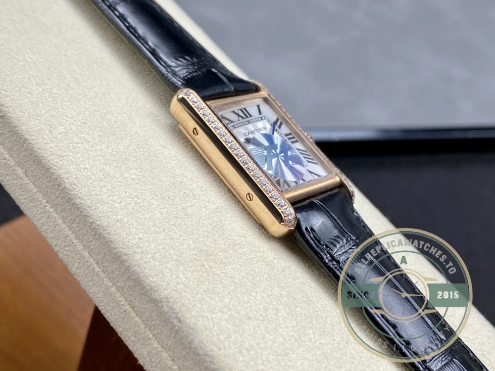 Replica Cartier Tank Louis Women Automatic Gold Leather 22 mm WGTA0011 - 1:1 Swiss Replica Watch