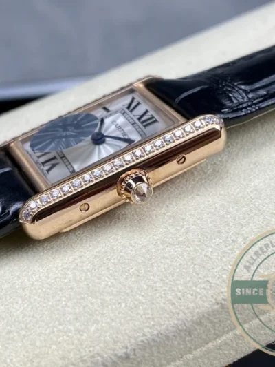 Replica Cartier Tank Louis Women Automatic Gold Leather 22 mm WGTA0011 - Top-Tier Swiss Replica Watch