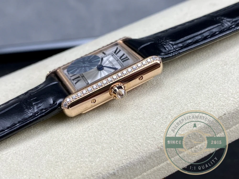 Replica Cartier Tank Louis Women Automatic Gold Leather 22 mm WGTA0011 - Top-Tier Swiss Replica Watch