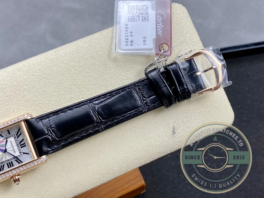 Replica Cartier Tank Louis Women Automatic Gold Leather 22 mm WGTA0011 - Best Quality Replica Watch