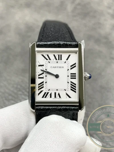 Replica Cartier Tank Silver Calf 27.4mm W5200003 - Factory Super Clone Watch