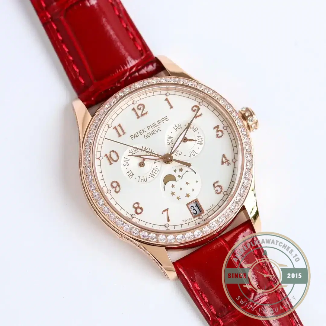 Replica Complications 4947R-001 Patek Philippe ANNUAL CALENDAR, MOON PHASES. 38 mm, Rose gold - Factory Super Clone Watch