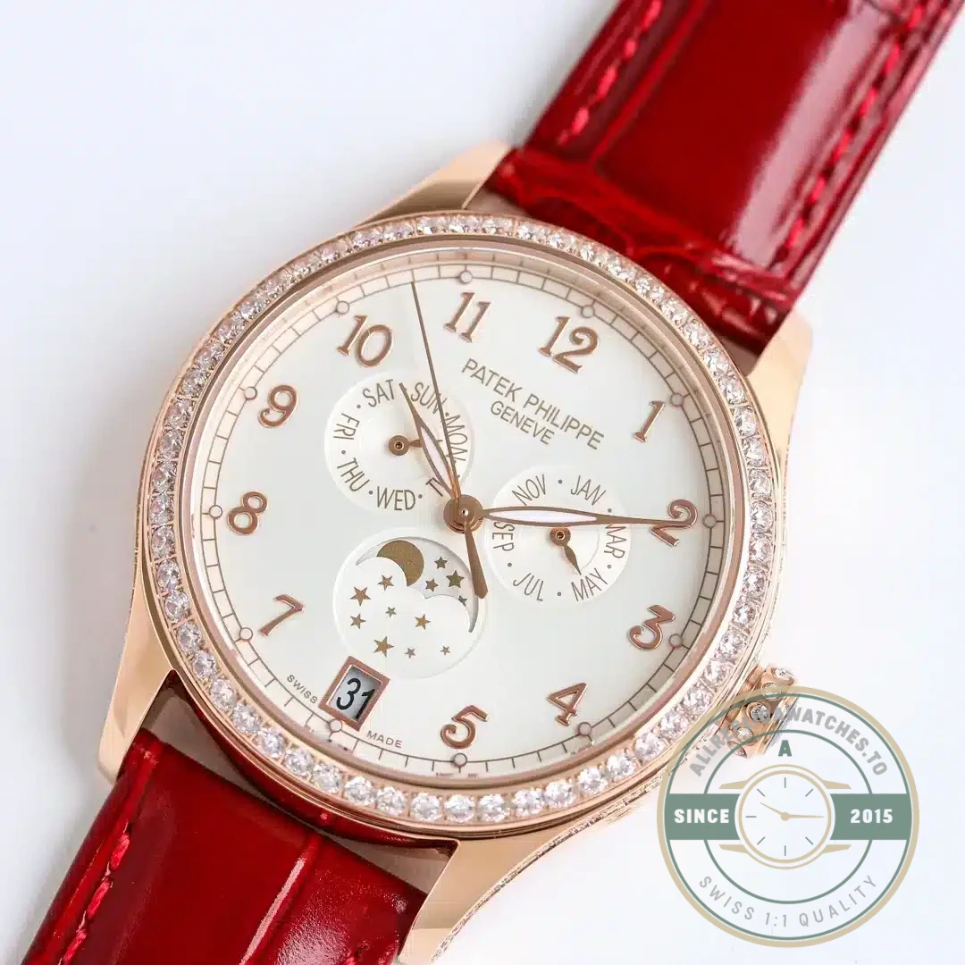 Replica Complications 4947R-001 Patek Philippe ANNUAL CALENDAR, MOON PHASES. 38 mm, Rose gold - Luxury Replica Watch