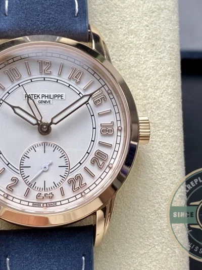 Replica Complications 5224R-001 Patek Philippe 24-HOUR DISPLAY, TRAVEL TIME. 42 mm, Rose Gold, White Dial - Affordable Luxury Replica Timepiece
