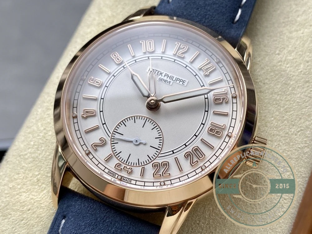 Replica Complications 5224R-001 Patek Philippe 24-HOUR DISPLAY, TRAVEL TIME. 42 mm, Rose Gold, White Dial - Swiss Movement Replica Watch
