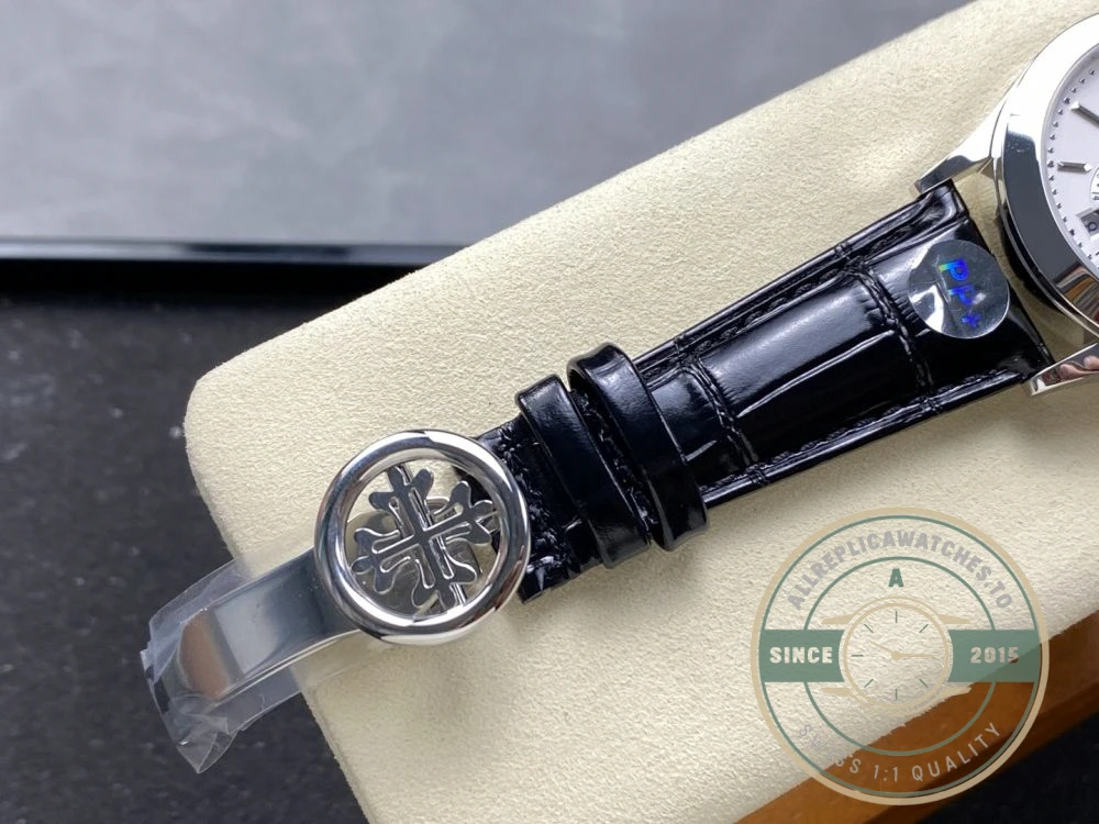 Replica Complications 5396G-011 Patek Philippe ANNUAL CALENDAR, MOON PHASES. 38.5 mm, White Gold, White Dial - Affordable Super Clone Watch