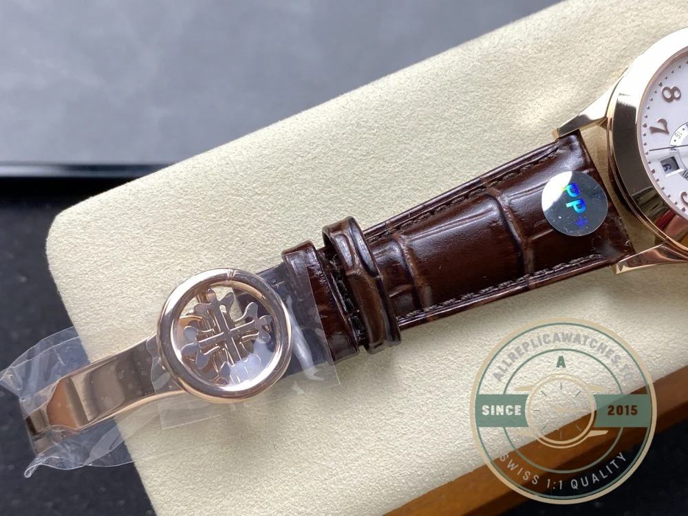 Replica Complications 5396R-012 Patek Philippe ANNUAL CALENDAR, MOON PHASES. 38.5 mm, Rose Gold - Luxury Replica Watch