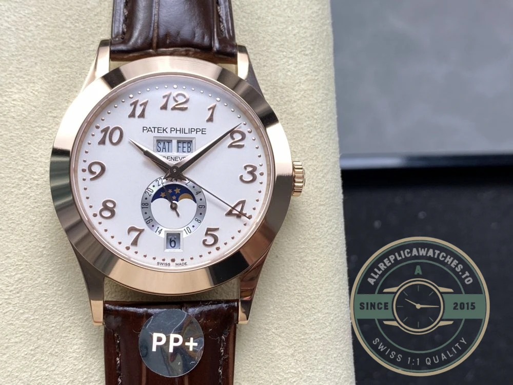 Replica Complications 5396R-012 Patek Philippe ANNUAL CALENDAR, MOON PHASES. 38.5 mm, Rose Gold - Budget Luxury Replica Watch