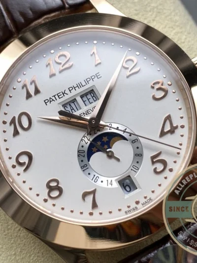 Replica Complications 5396R-012 Patek Philippe ANNUAL CALENDAR, MOON PHASES. 38.5 mm, Rose Gold - Factory Super Clone Watch