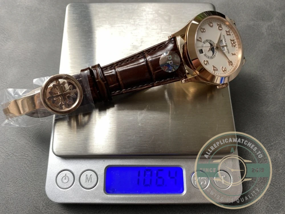Replica Complications 5396R-012 Patek Philippe ANNUAL CALENDAR, MOON PHASES. 38.5 mm, Rose Gold - High-Grade Replica Watch