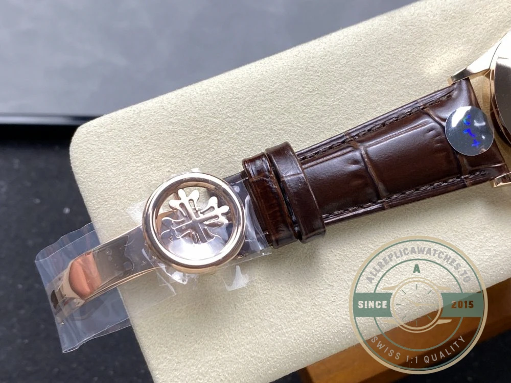 Replica Complications 5396R-015 Patek Philippe ANNUAL CALENDAR, MOON PHASES. 38, 5 mm, Rose gold, Brown Dial - Premium Super Clone Watch