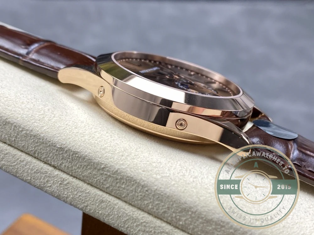 Replica Complications 5396R-015 Patek Philippe ANNUAL CALENDAR, MOON PHASES. 38, 5 mm, Rose gold, Brown Dial - Affordable Super Clone Watch