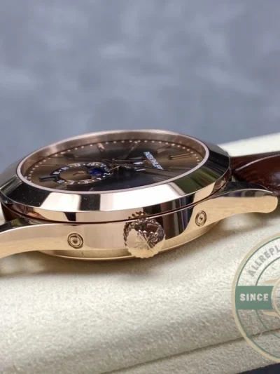Replica Complications 5396R-015 Patek Philippe ANNUAL CALENDAR, MOON PHASES. 38, 5 mm, Rose gold, Brown Dial - Factory Super Clone Watch