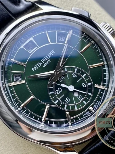 Replica Complications 5905R-001 Patek Philippe Annual Calendar Chronograph 42 mm, White Gold, Green Dial - Swiss Movement Replica Watch