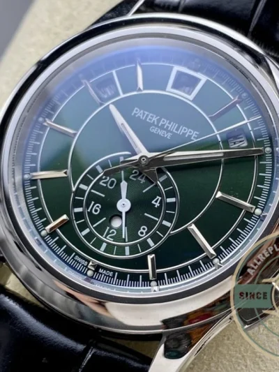 Replica Complications 5905R-001 Patek Philippe Annual Calendar Chronograph 42 mm, White Gold, Green Dial - Budget Luxury Replica Watch