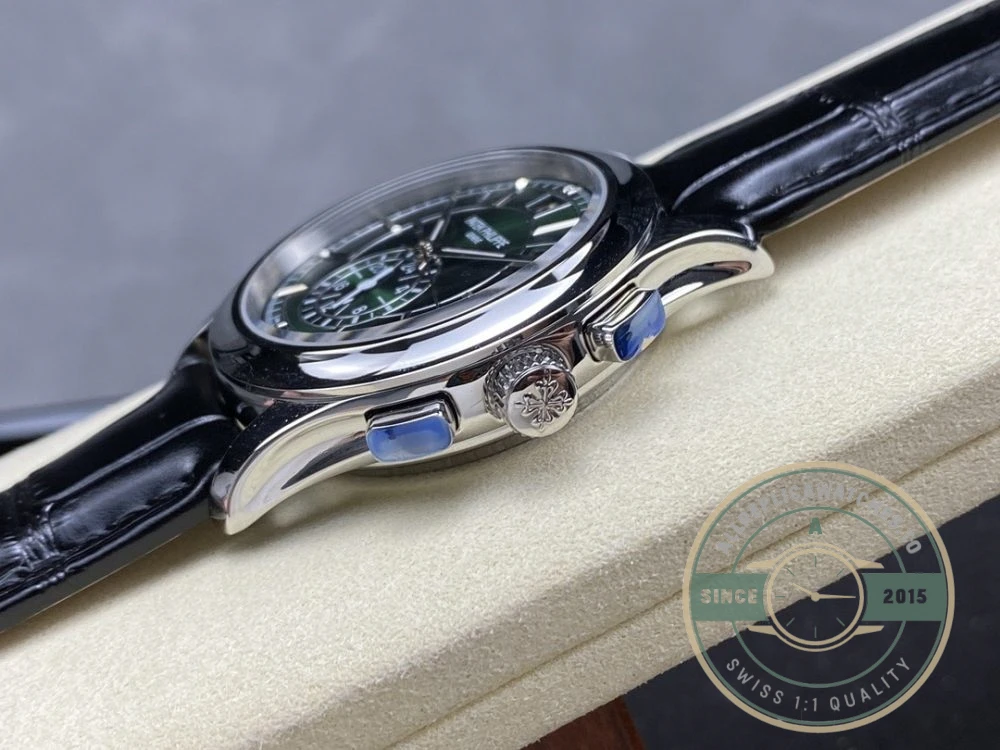 Replica Complications 5905R-001 Patek Philippe Annual Calendar Chronograph 42 mm, White Gold, Green Dial - Best Quality Replica Watch