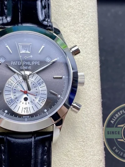 Replica Complications 5960R-012 Patek Philippe Annual Calendar Chronograph 40 mm, White Gold, Grey Dial - Budget Luxury Replica Watch
